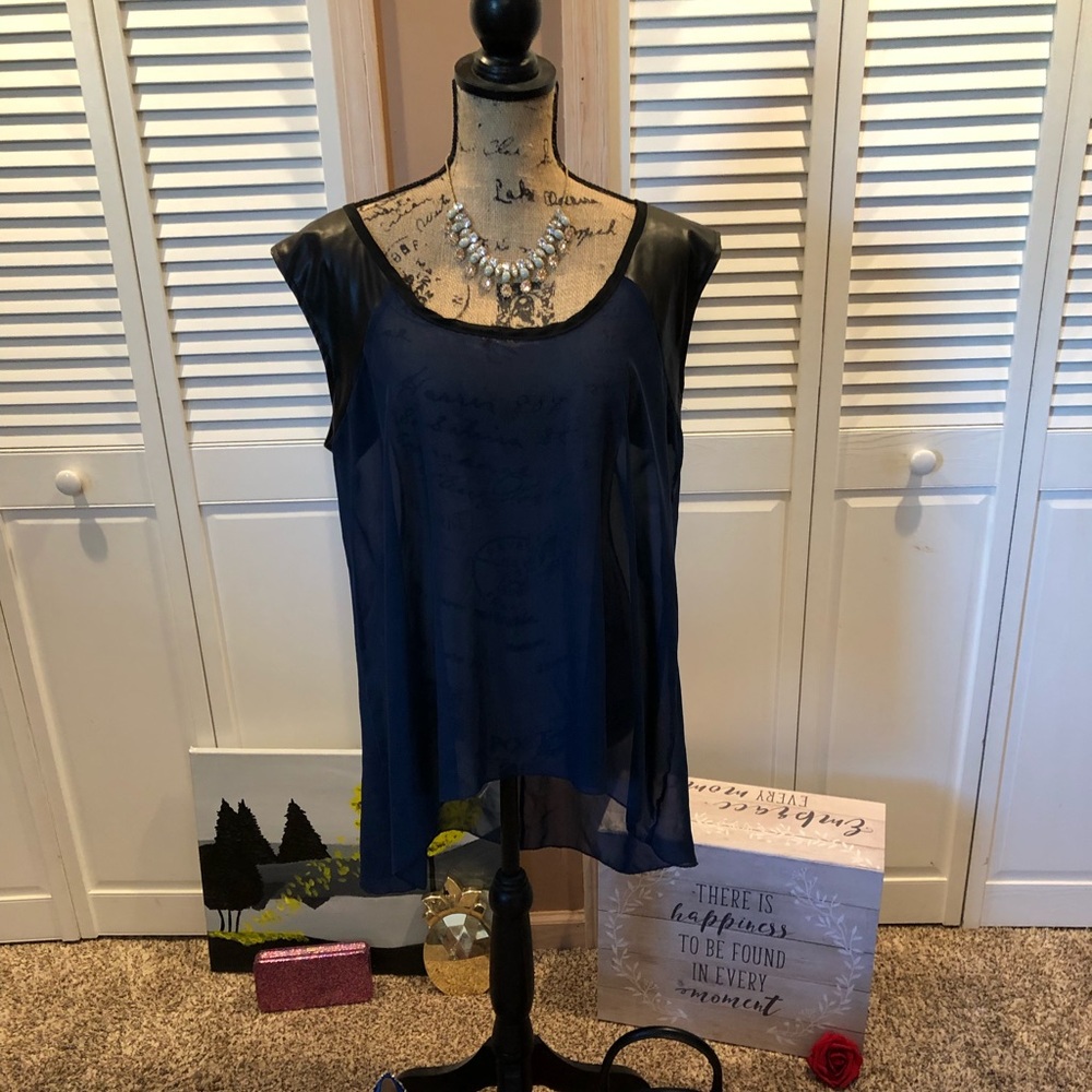 Navy and Black Sheer Tunic